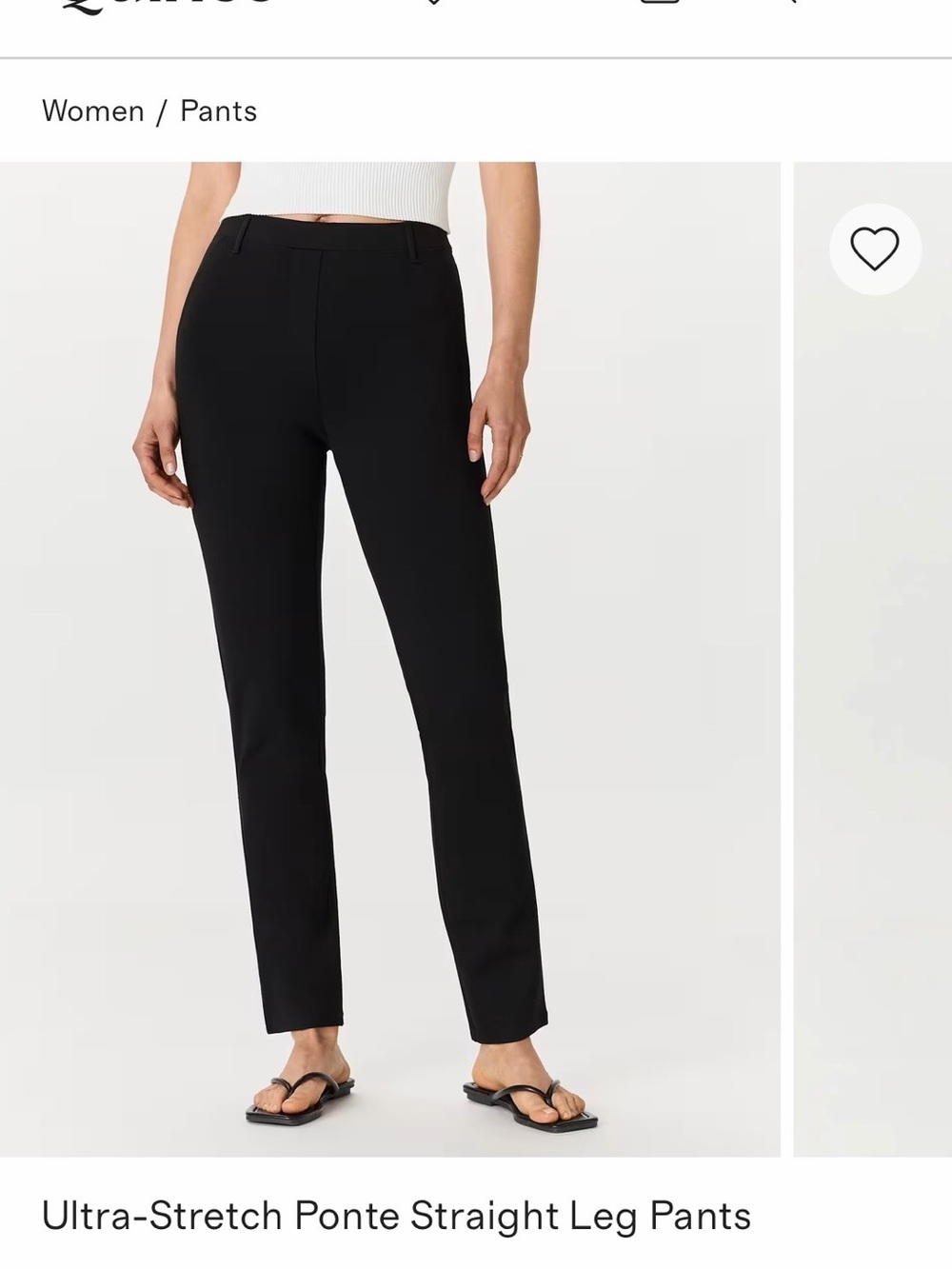 Quince Ultra-Stretch Ponte Straight Leg Pants - Black